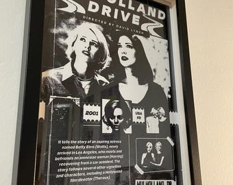 Mulholland Drive Digital Poster, David Lynch, Movie Poster, Surrealism, Twin Peaks