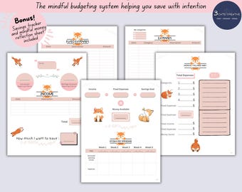 Kakeibo Budget Planner: Fox-Themed Monthly Expense Tracker (PDF Download)