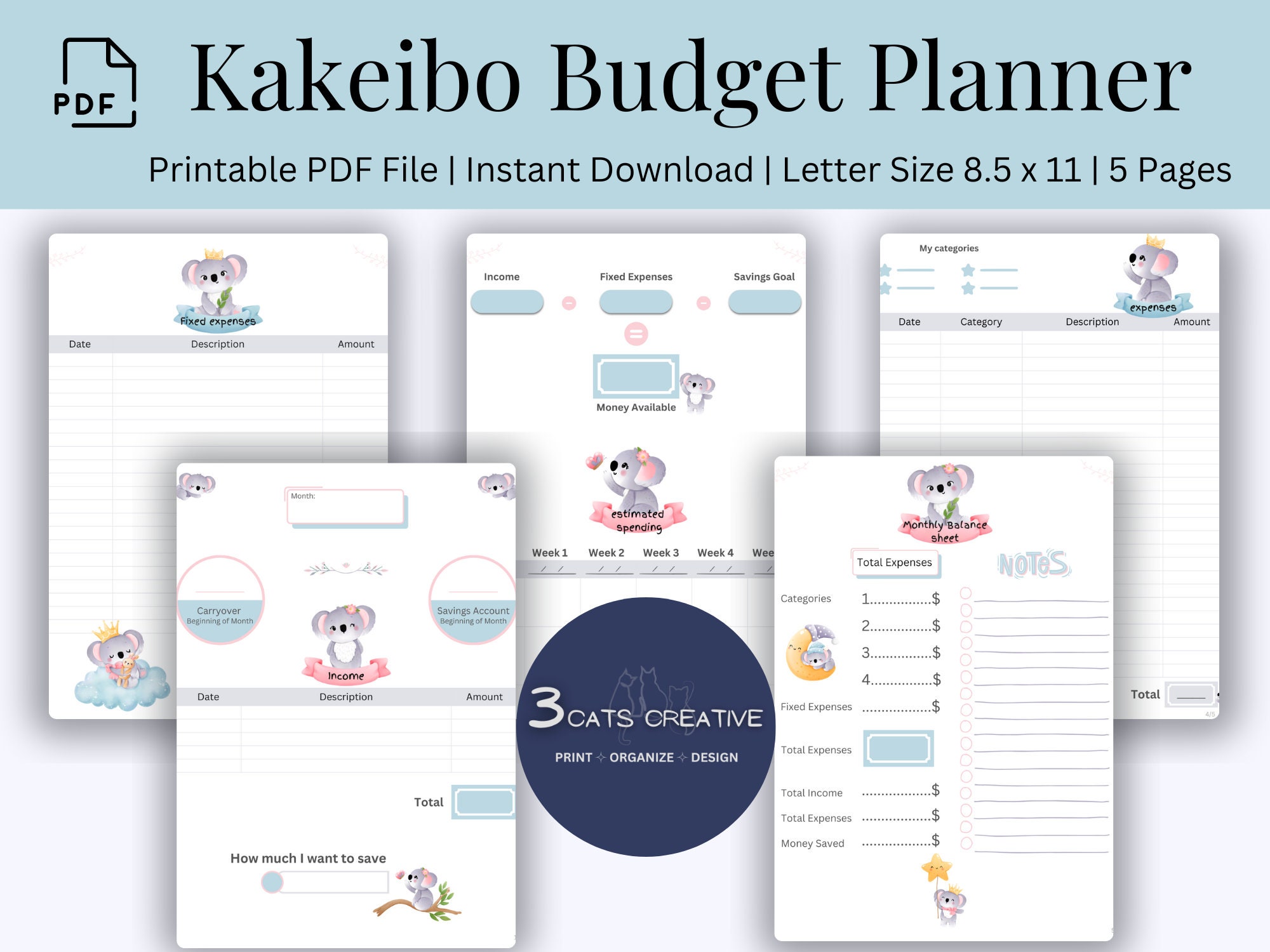 Kakeibo Budget Book: Personal expense journal tracker - monthy