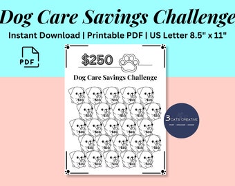 Dog Care Savings Challenge Printable: Vet Bill Fund (US Letter) (PDF)