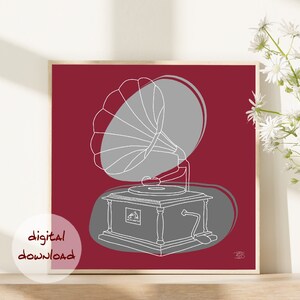 Boho Wall Mural Abstract Line Art Poster in Soft Colors Minimalist Digital Item for Instant Download Square Design