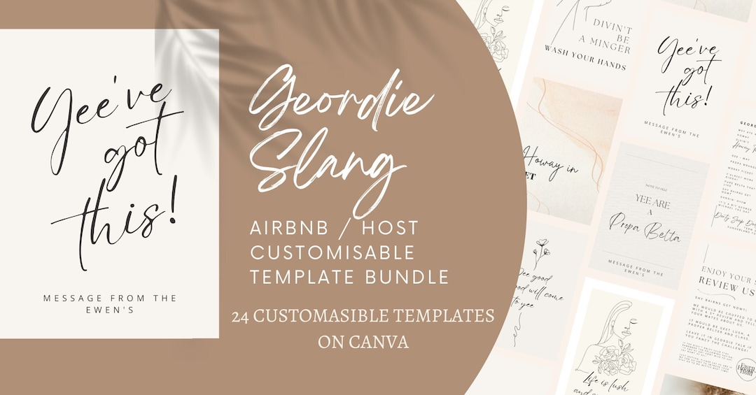 GEORDIE SLANG Airbnb Host Bundle Etsy