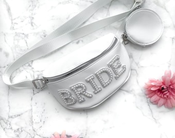 Custom Bride Fanny Pack with Side Coin Purse | Engagement Gifts | Bachelorette Gifts | Bridal Shower Gifts | Honeymoon Bag