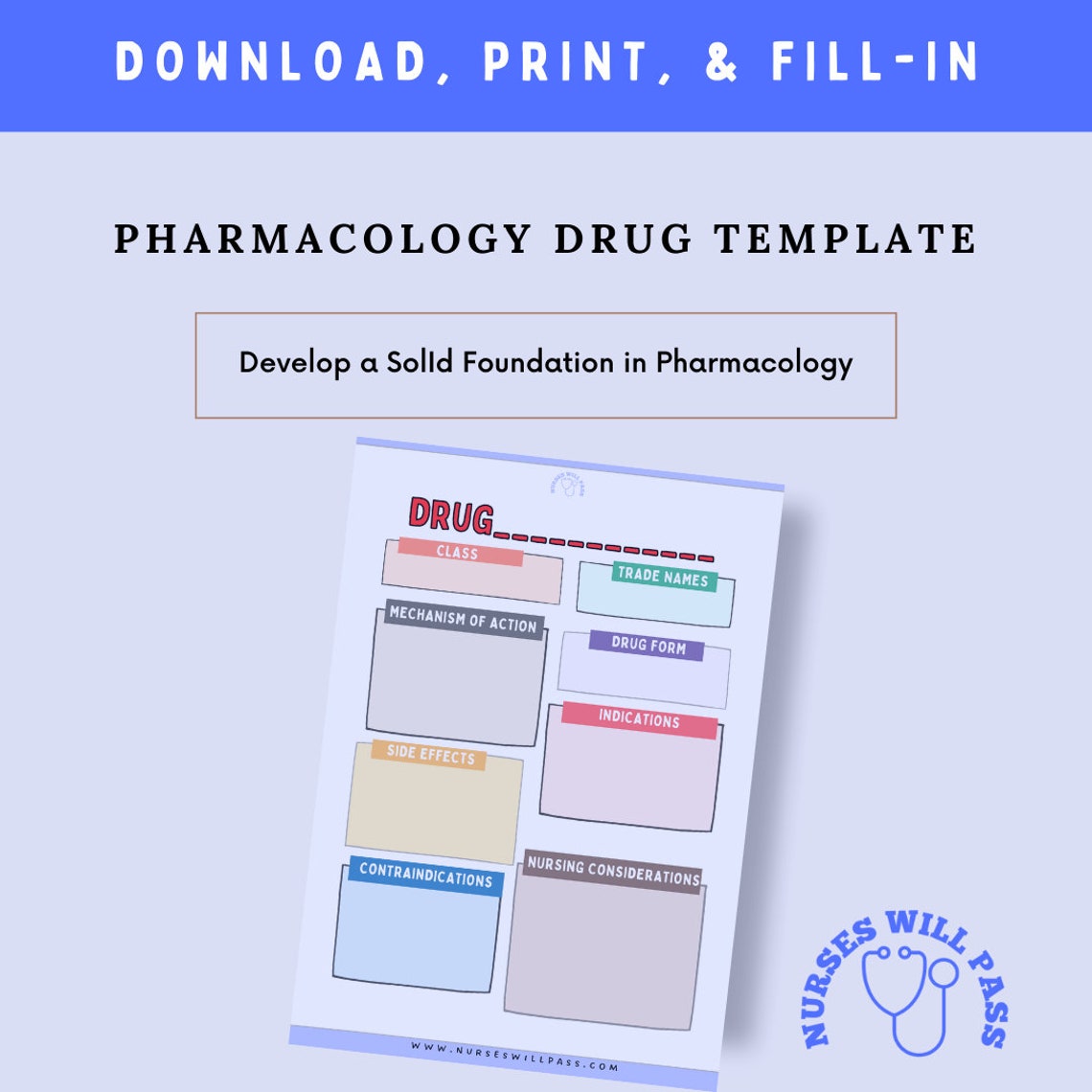 Pharmacology Drug Template 10 Pages Nursing Note Digital Download Only Pharmacology Drug Template 10 Pages Nursing Note Digital Download Only