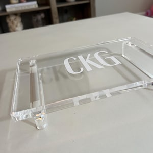Custom Acrylic Display Tray | Initials Acrylic Tray | House Decor | Customized Home Display Tray | Lucite Soap Dish Personalized 9x5.9x1.5”