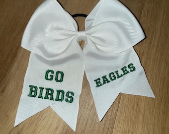 Philadelphia Eagles hair bow with hair tie