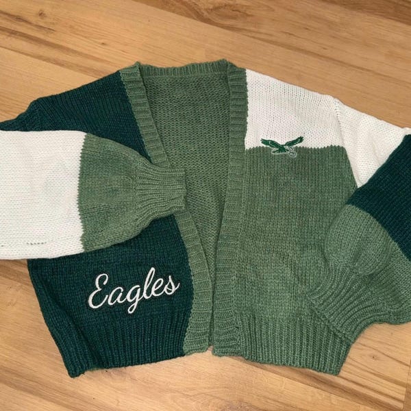 Cárdigan corto con águilas para mujer, talla extragrande