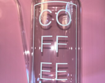 Glass iced coffee cup