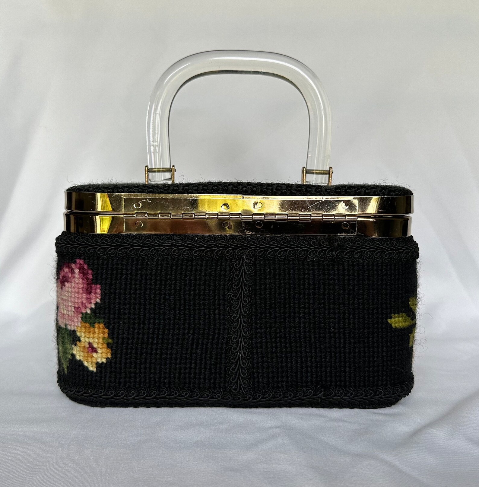 Sac à Main Vintage En Cuir JR Florida - Années 50 - Marron - Made In USA - Très Bon état