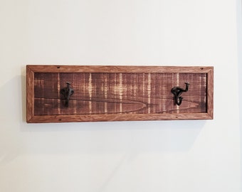 Handmade Reclaimed Wood Coat Rack | Rustic Wood Coat Rack | Farmhouse Entryway Hanger | Rustic Bathroom Towel Rack | Double Coat Hanger