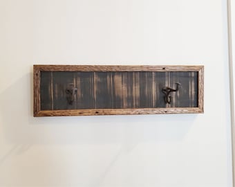 Handmade Reclaimed Wood Coat Rack | Rustic Wood Coat Rack | Farmhouse Entryway Hanger | Rustic Bathroom Towel Rack | Double Coat Hanger