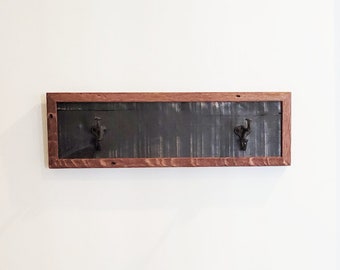 Handmade Reclaimed Wood Coat Rack | Rustic Wood Coat Rack | Farmhouse Entryway Hanger | Rustic Bathroom Towel Rack | Double Coat Hanger