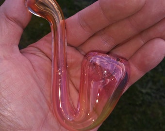 Handblown color changing silver and gold fumed sherlock
