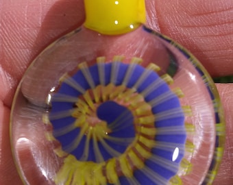 handblown glass implosion pendant