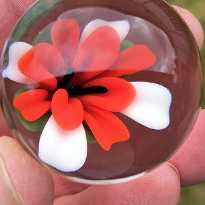 Glass Flower Compression Marble/ Handmade