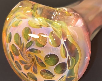 Thick Color Changing Silver and Gold Fumed Inside Design Spoon Pipe