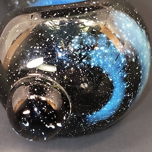 Handmade Charcoal Black Galaxy Space Handpipe