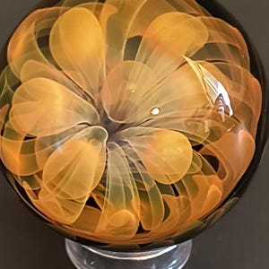 Glass Marble/ Handmade/ Silver and Gold Fumed