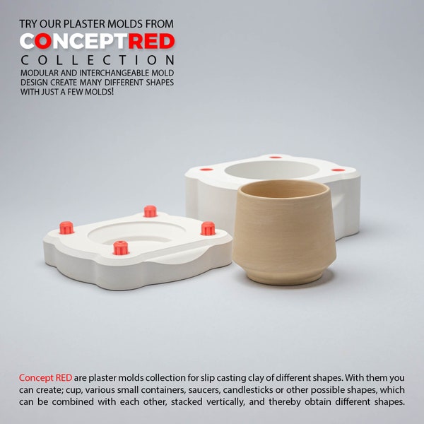 Slipcasting plaster mold for cup mug vessel bowl conceptred collection