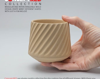 Slip casting plaster mold for cup mug vessel bowl conceptred collection