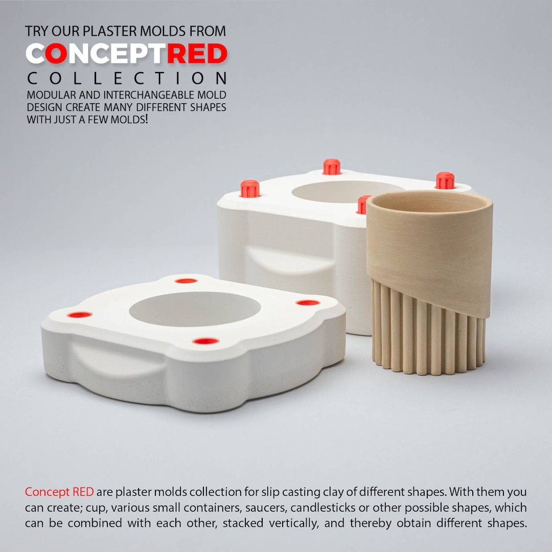 Slipcasting Mold Mug Plaster Mold for Slipcasting Handless Cup Mug Art