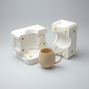 Mug with handle slip casting plaster mold Set of 2 for cup mug with handle image 6