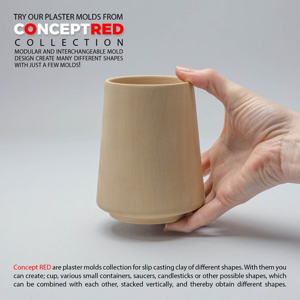 Plaster Mold for tall big Slipcasting Mug Cup Slip Casting Plaster Mold Handmade Mug Cup Ceramic Mold