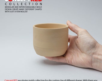 Slipcasting plaster mold for cup mug vessel bowl conceptred collection