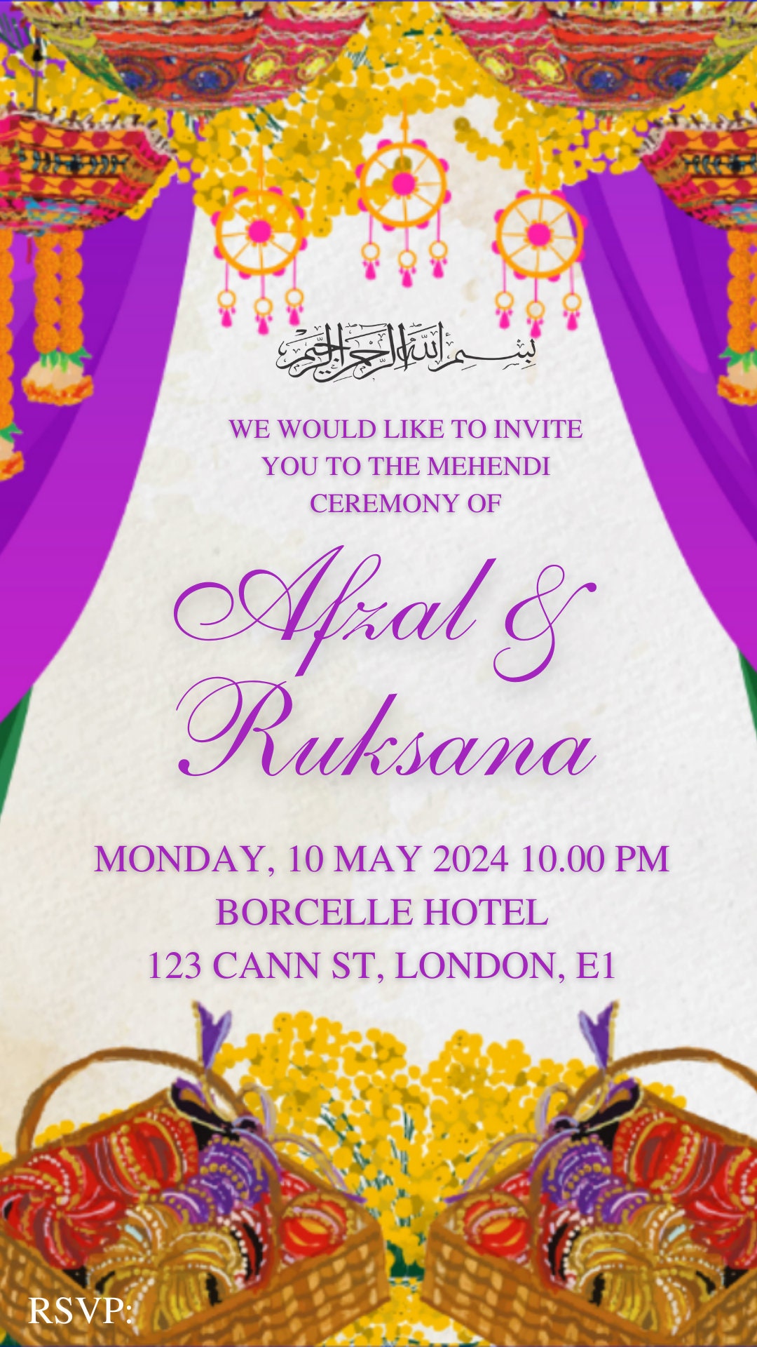 Wedding Invitation Digital • Printable Card Invite • E-card • South ...