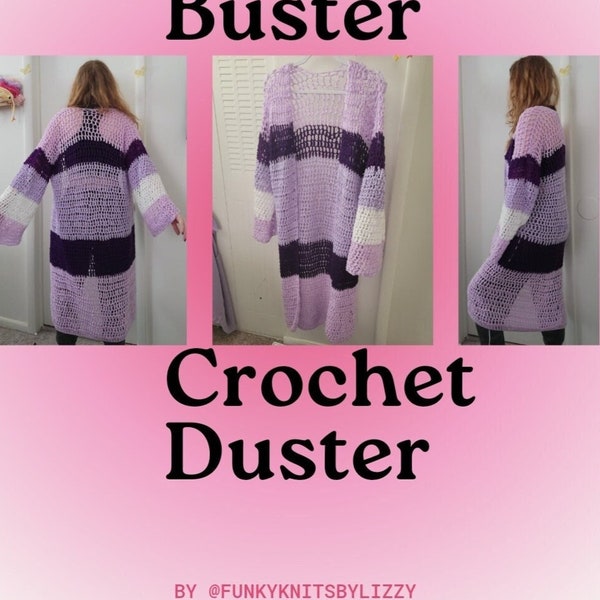 Scrap Buster Crochet Duster PDF Pattern, Long Cardigan Pattern, Women's Fashion Crochet Pattern, Beginner Friendly Crochet Patterns