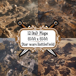 12 Star Wars Schlachtfeld, Dungeons and Dragons Map Set, DND Dungeon Maps, Spiel Zubehör, Tabletop RPG, Fantasy Adventure Map Pack