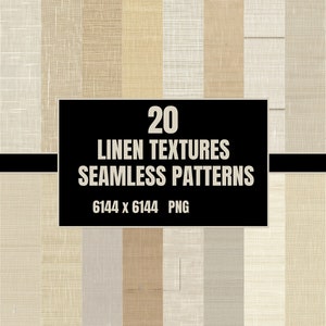 20 Linen Texture Seamless Pattern, Digital PNG, Graphic Design Resource, Printable Textured Background