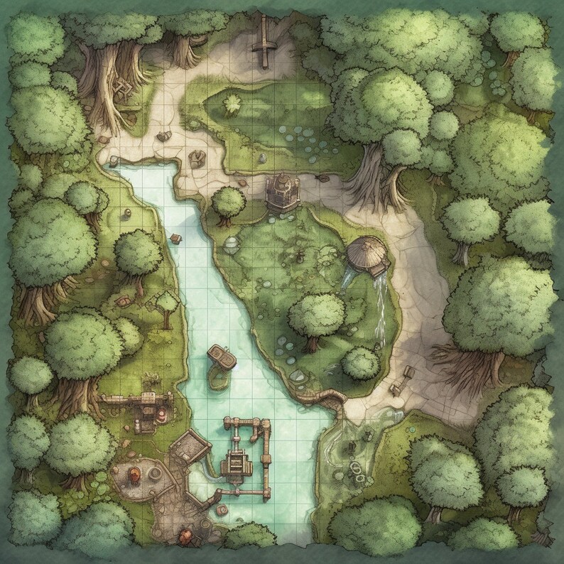 12 Dungeons and Dragons Map Set, Forest, DND Dungeon Maps, Game