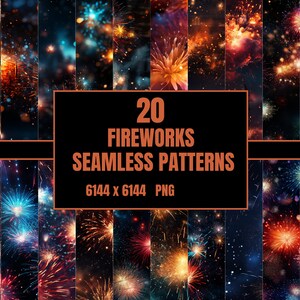 Fireworks Patterns Digital Paper Pack, Festive Backgrounds, Party Decor, Scrapbooking Supplies