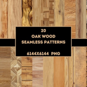 20 patrones sin costuras de madera de roble PNG - Papel digital - Descarga digital