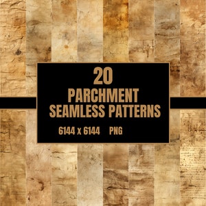 20 Parchments Seamless Patterns PNG - Digital Paper - Digital Download - Instant Download - Scrapbook Paper - Printable - Commercial Use