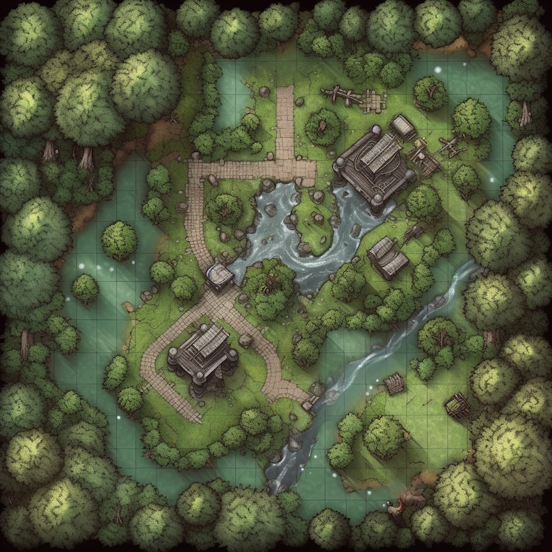 12 Dungeons and Dragons Map Set, Forest, DND Dungeon Maps, Game