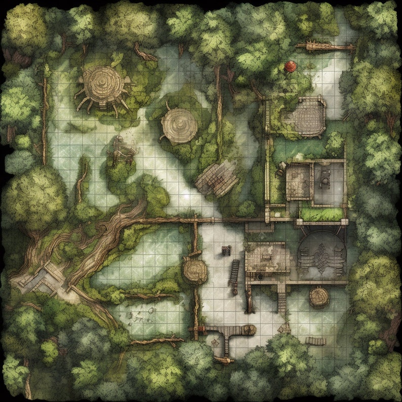 12 Dungeons and Dragons Map Set, Forest, DND Dungeon Maps, Game