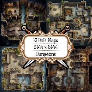 Ensemble de 12 cartes de donjons et dragons, cartes de donjons du MDN, accessoire de jeu, RPG de table, pack de cartes d'aventure fantastique