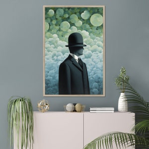 6 Rene Magritte Style Painting - Printable Wall Art - Digital Download