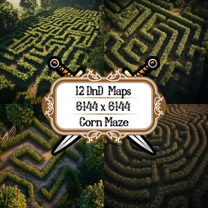 12 Corn Maze PNG, Dungeons and Dragons-kaartenset, Roll20, VTT, Foundry, gameaccessoire, tabletop-RPG, fantasy-avonturenkaartenpakket