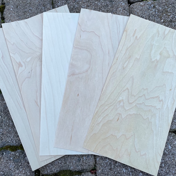 RESELLERS WELCOME | Craft Maple Wood Veneer Sheets 5 pieces | 6" x 12" each sheet | Strong 2 Ply .020 inches | Woodworking Veneers