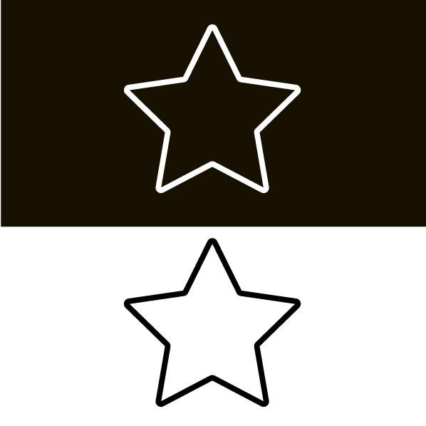 Black & White STAR OUTLINE SVG Instant Digital Download, Simple Black
