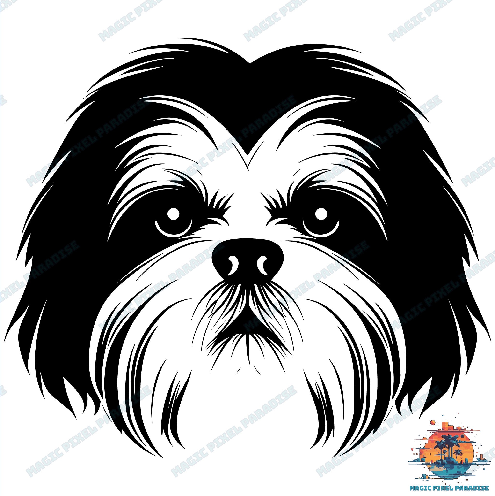 9 Shih Tzu Face SVG Silhouette, Shih Tzu Puppy, SVG for Cricut, Shih ...