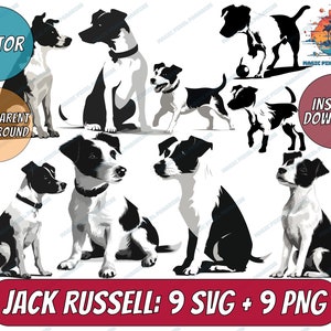 Jack Russell Terrier SVG | dog svg cricut, plasma dxf laser cut cnc, face vector image, body, download clipart, png, breed Printable art