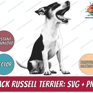 Jack Russell Terrier SVG | Silhouette, Dog SVG Files for Cricut, terrier clipart, Dog Cut file, animal svg, Jack Russell SVG, Russell Puppy