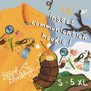 Sweat à capuche d'aide à la communication avec les insectes | Cadeau d'entomologie, vêtements pour amoureux de la nature