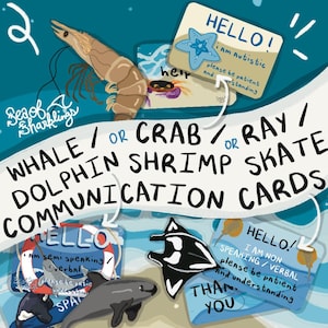 Whale / Dolphin, Ray/Skate & Crab Themed Communication Cards | Autism, Nonverbal / Speaking, Neurodivergence Communication Aid | Marine Life