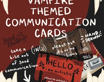 Vampire Communication Cards Keychain | Autism, Nonverbal / Speaking, Neurodivergent IWTV Theme