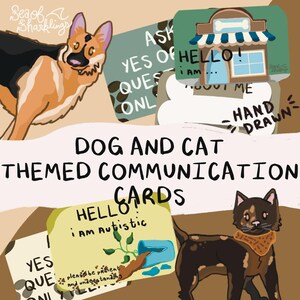 Sleutelhanger met communicatiekaarten met honden- of kattenthema | Niet-spreken, non-verbaal, semi-verbaal, autisme, neurodivergent | Katachtigen hoektanden